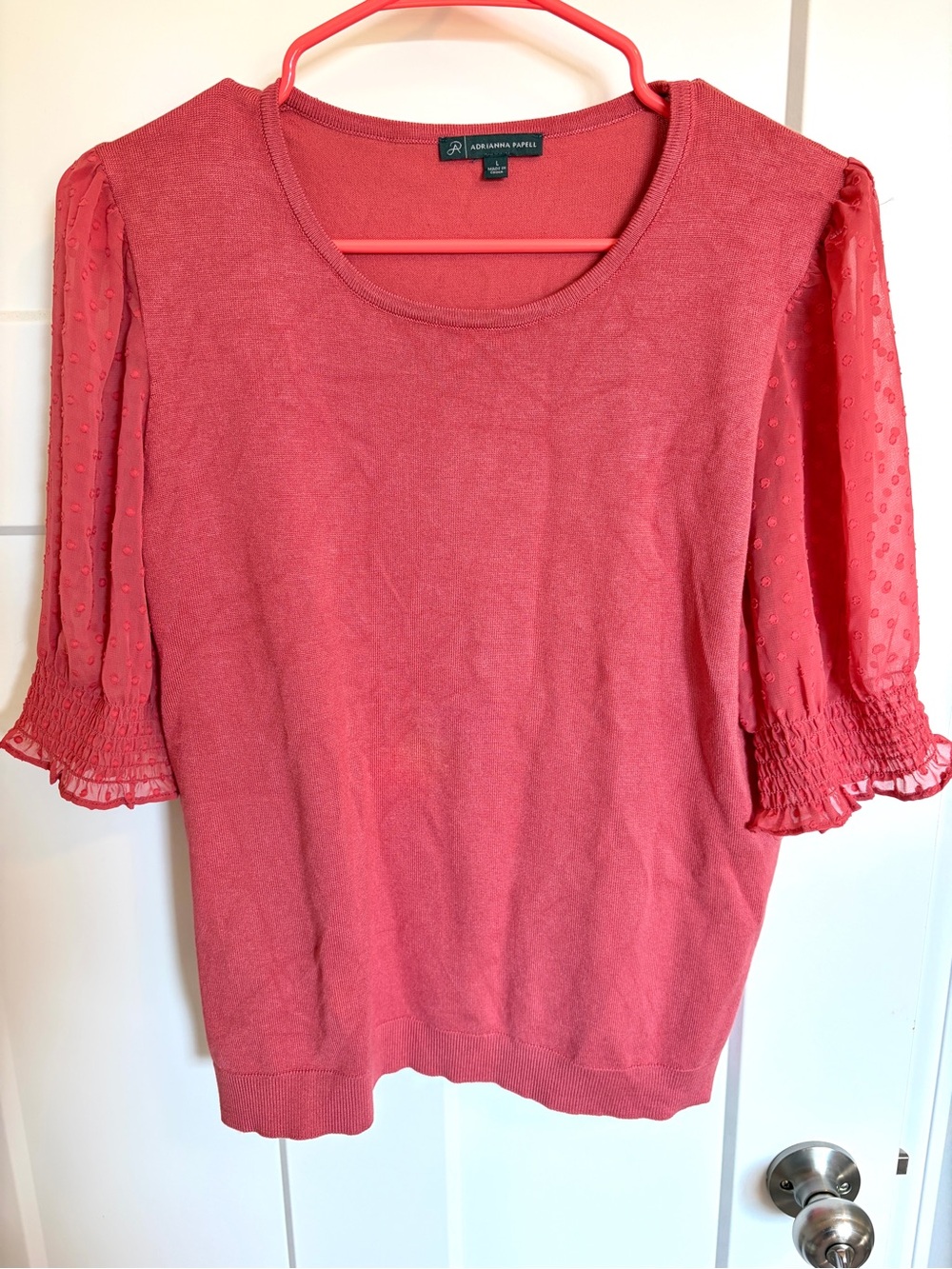 Adrianna Papell Women’s Coral Blouse Large